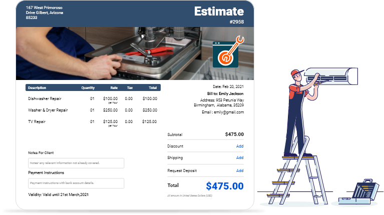 Appliance Repair Estimate Template