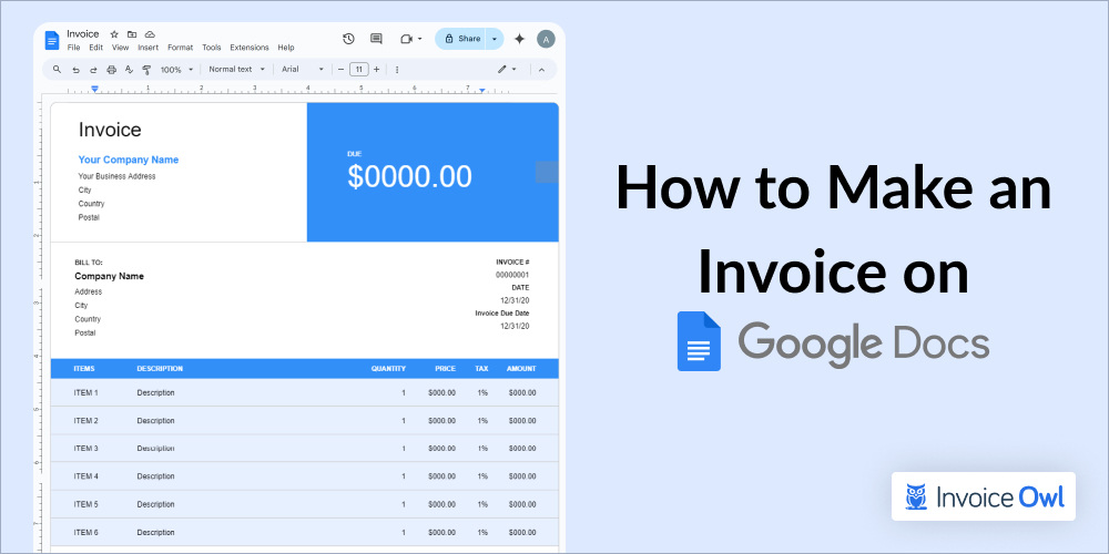 Make an Invoice on Google Docs