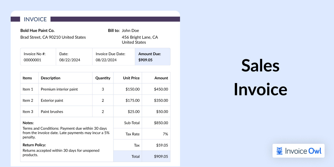 Sales Invoice