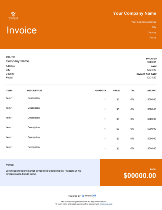 Download Invoice Template for Professionals | InvoiceOwl