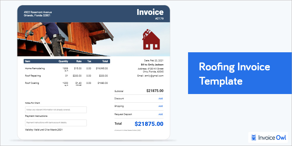 Roofing Invoice Templates (Word, Excel, PDF, Google Docs)