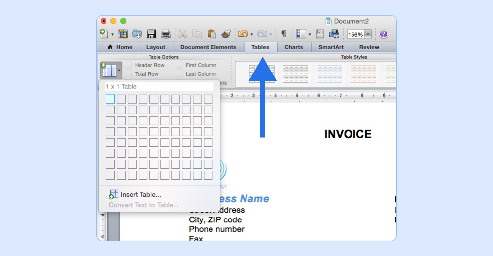 Step 5_ Create a table for line items