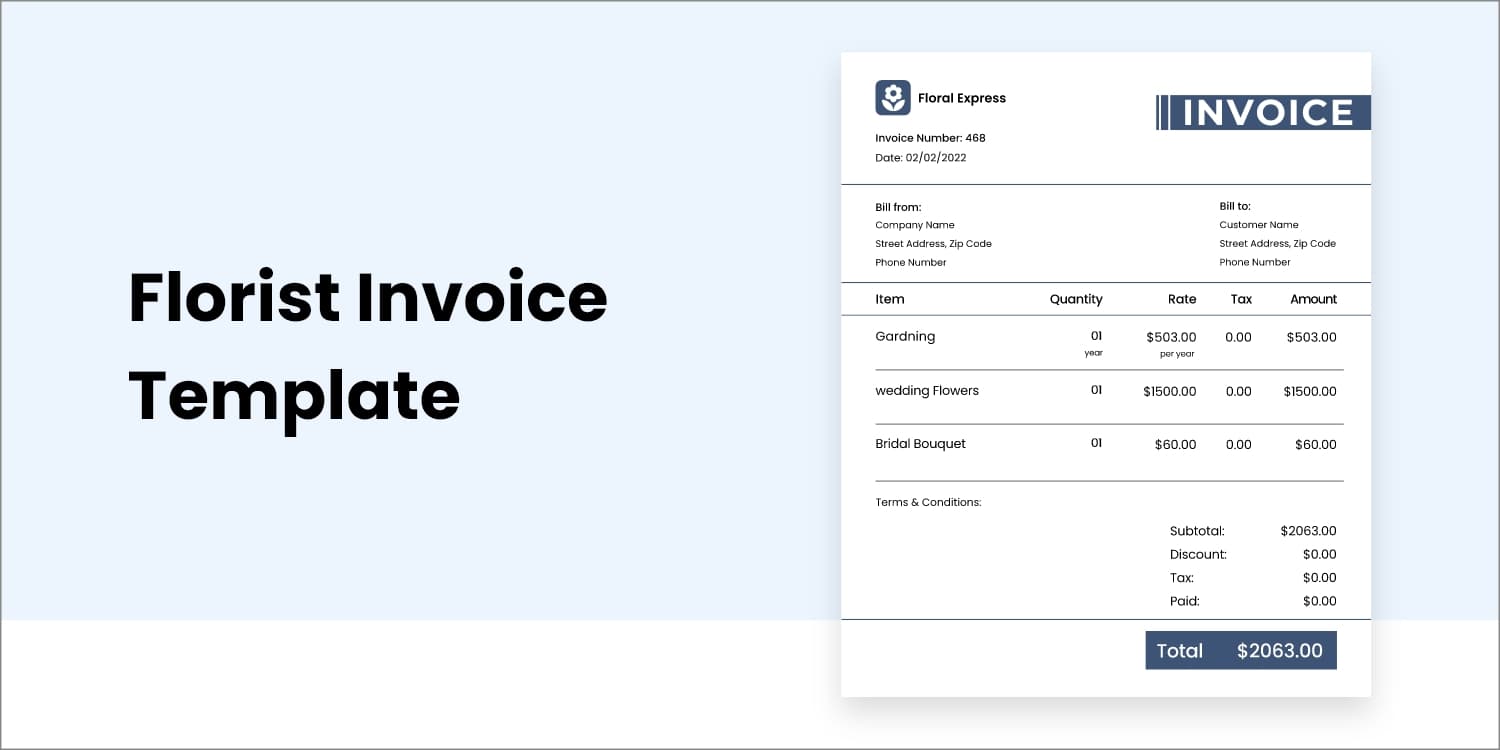 Free Florist Invoice Template Download Now InvoiceOwl