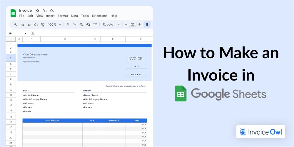 How to make an invoice in Google Sheets