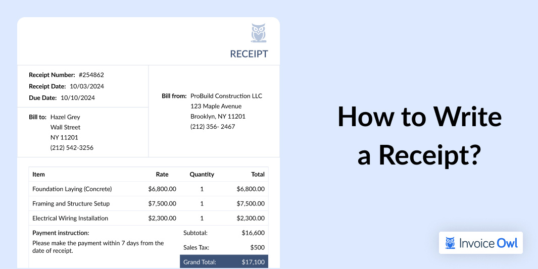 How to write a receipt