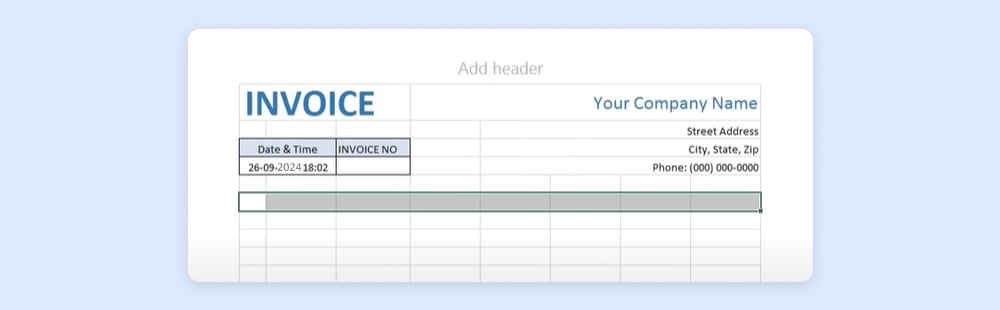 Step 2- Create an invoice header