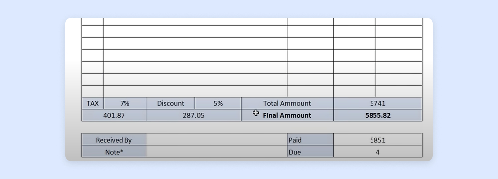 Step 5- State the due date for payment