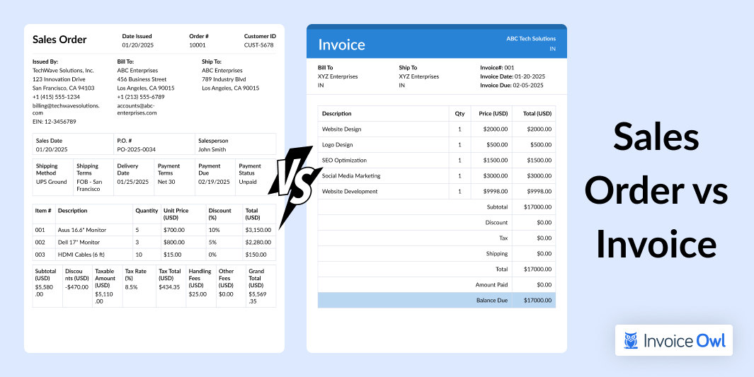 Sales Order vs Invoice